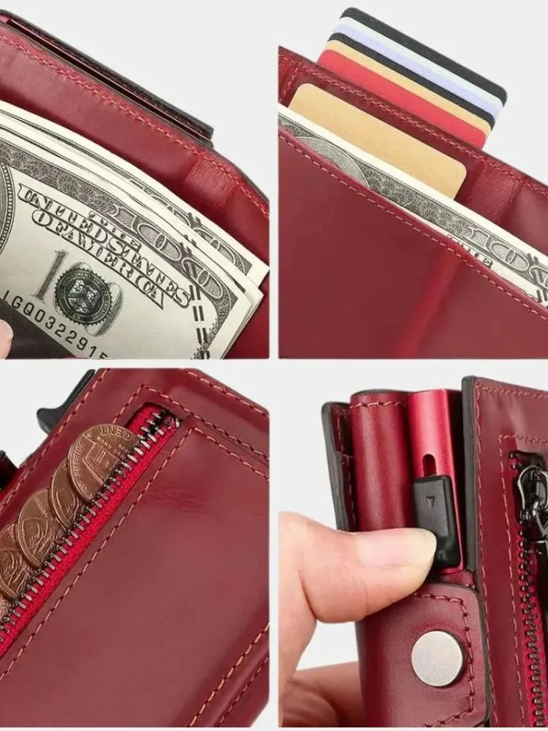 Leather Magnet Wallet Anti-Scam | Savile & Co.