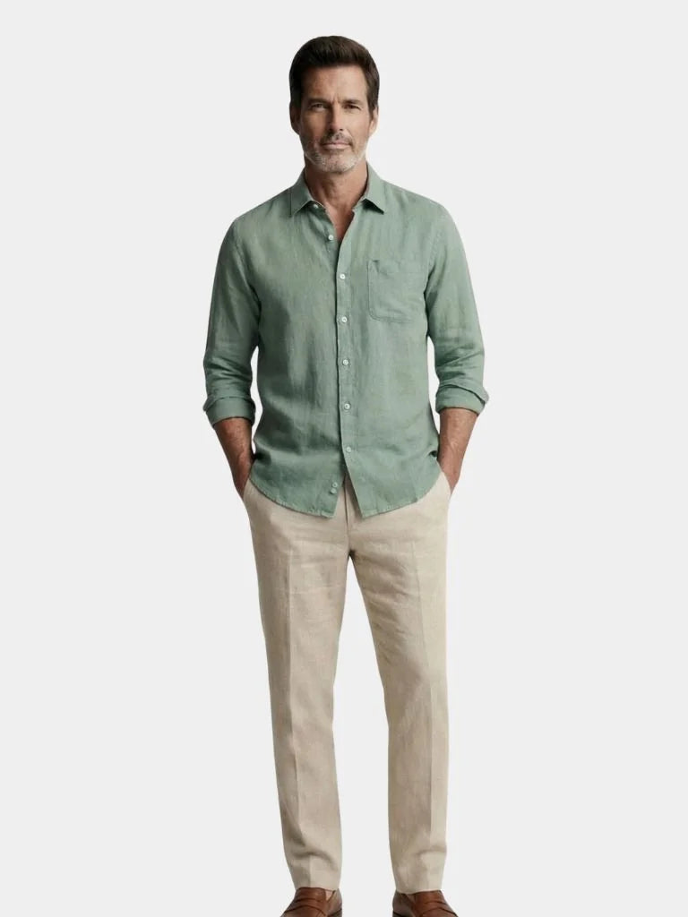 Long Sleeve Essential Linen Shirt | Savile & Co.