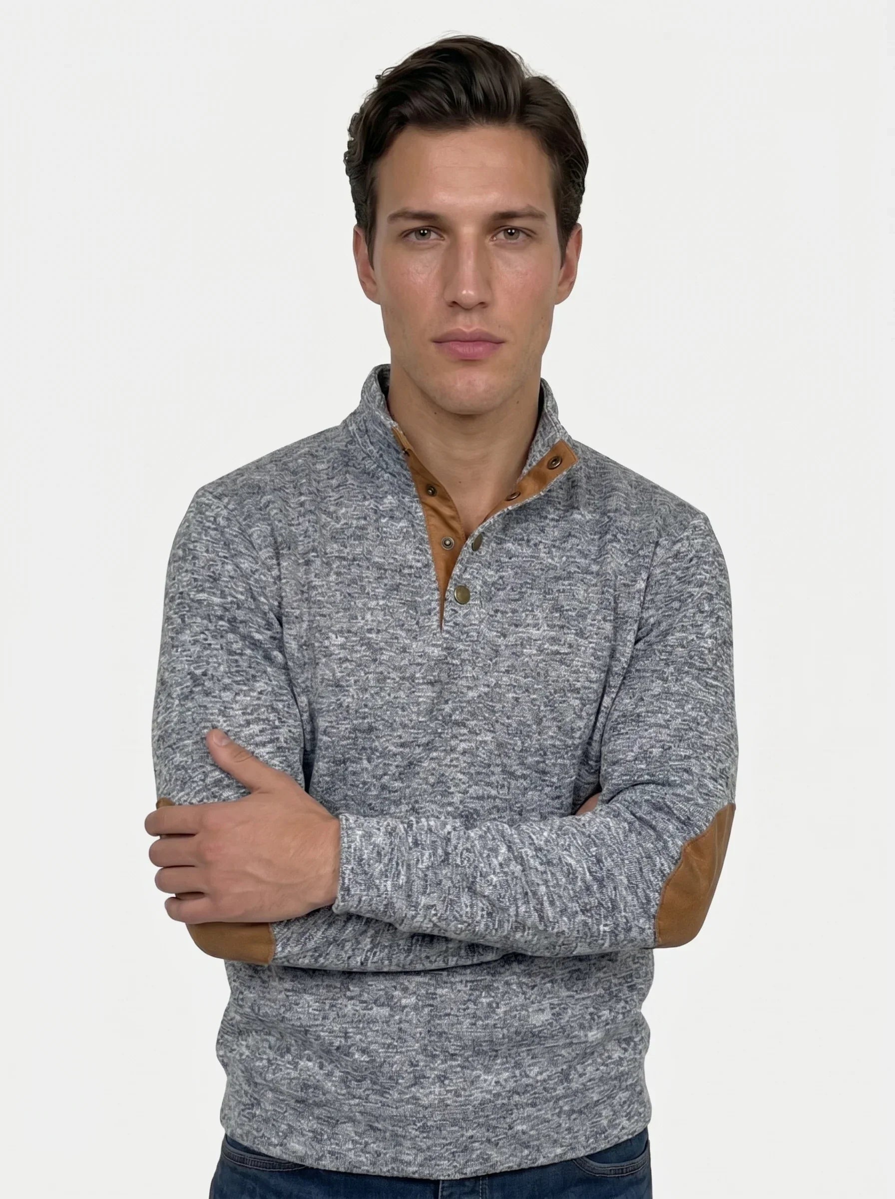 Lucien Heritage Elbow High Collar Pullover | Savile & Co.