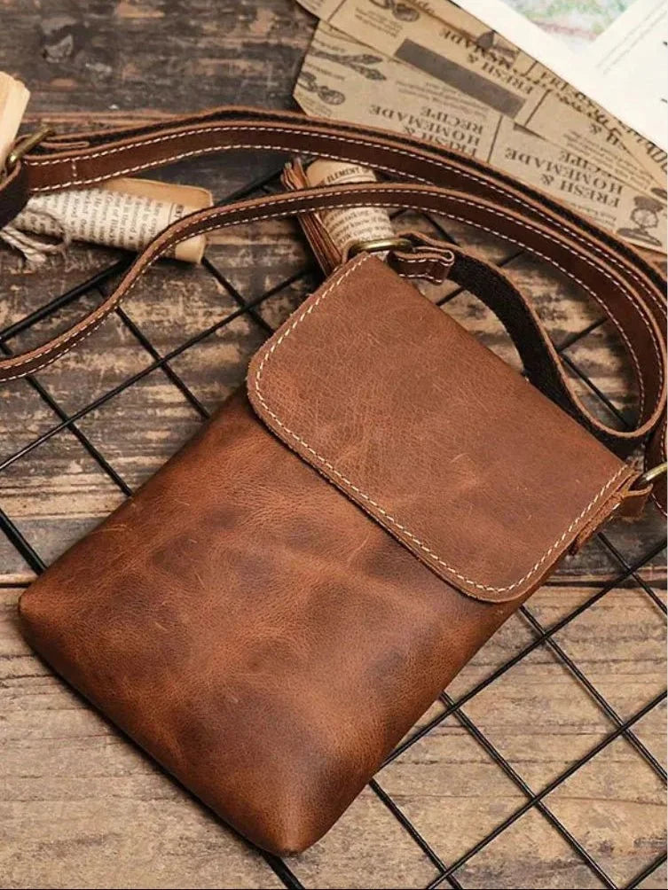 Men's Mini Leather Shoulder Bag | Savile & Co.