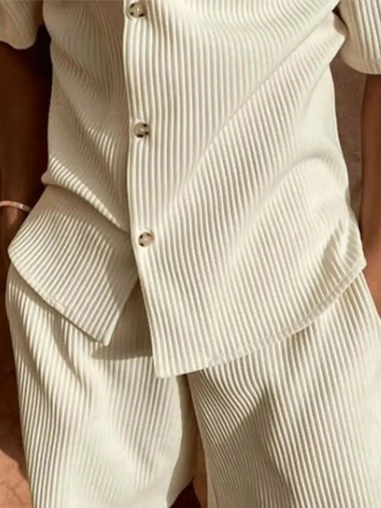 Minimalist Corduroy Set Shorts and Shirt | Savile & Co.