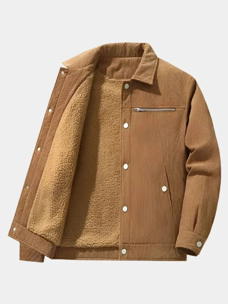 Minimalist Corduroy Sherpa Jacket | Savile & Co.
