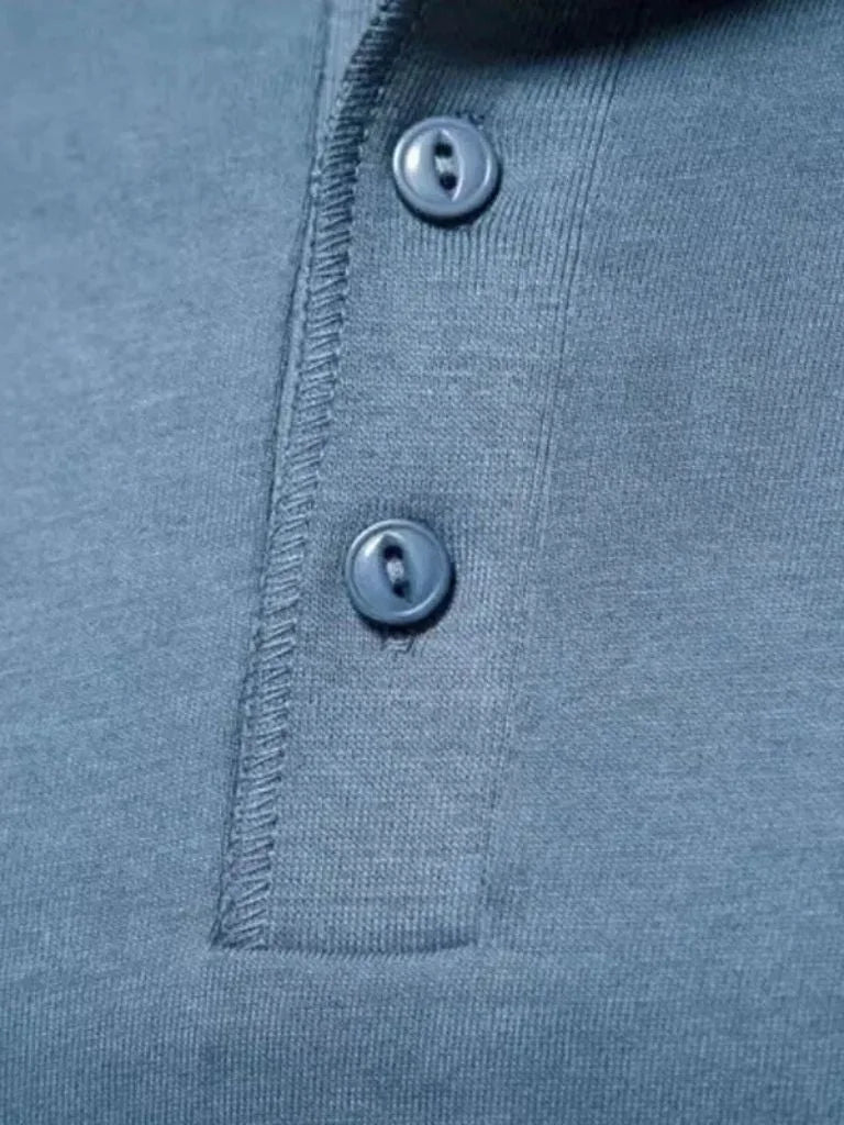 Minimalist Henley Neck Long Sleeve T-Shirt | Savile & Co.