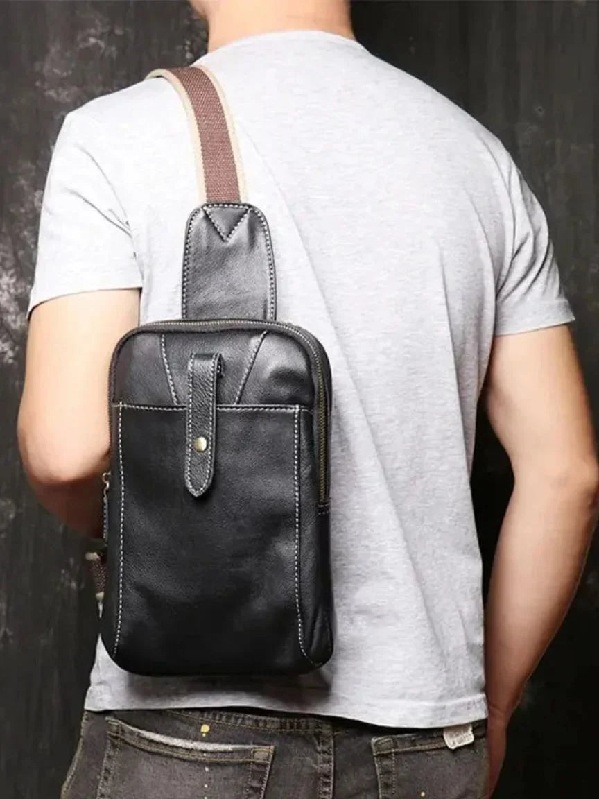 Minimalist Leather Shoulder Bag | Savile & Co.