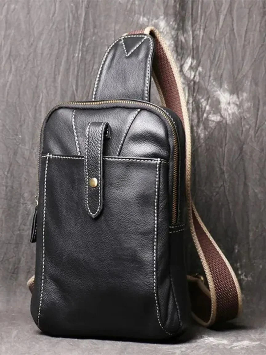 Minimalist Leather Shoulder Bag | Savile & Co.