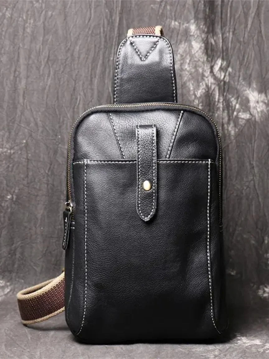 Minimalist Leather Shoulder Bag | Savile & Co.