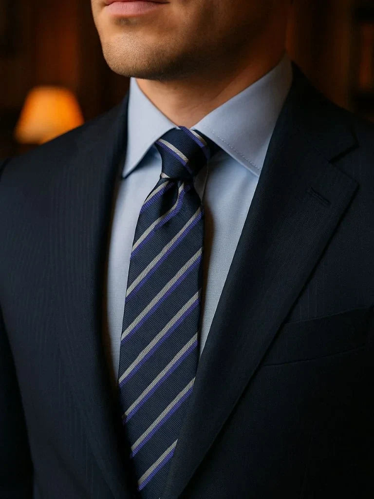Navy Ledger Tie | Savile & Co.