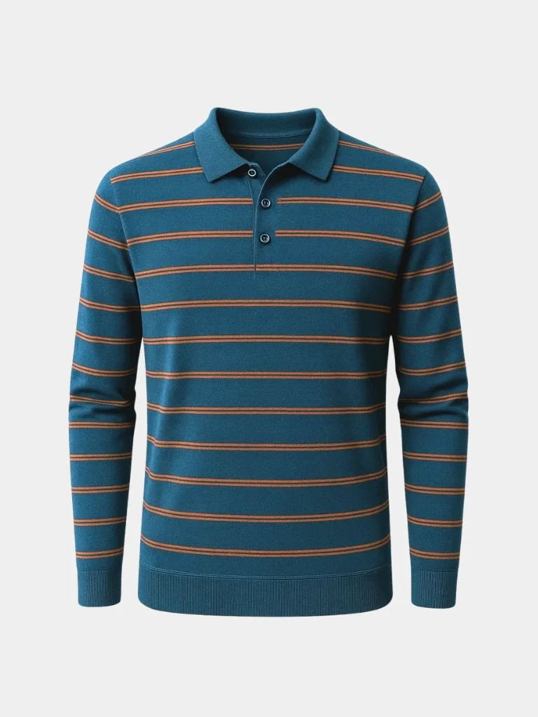 Navy Sunset Striped Polo | Savile & Co.