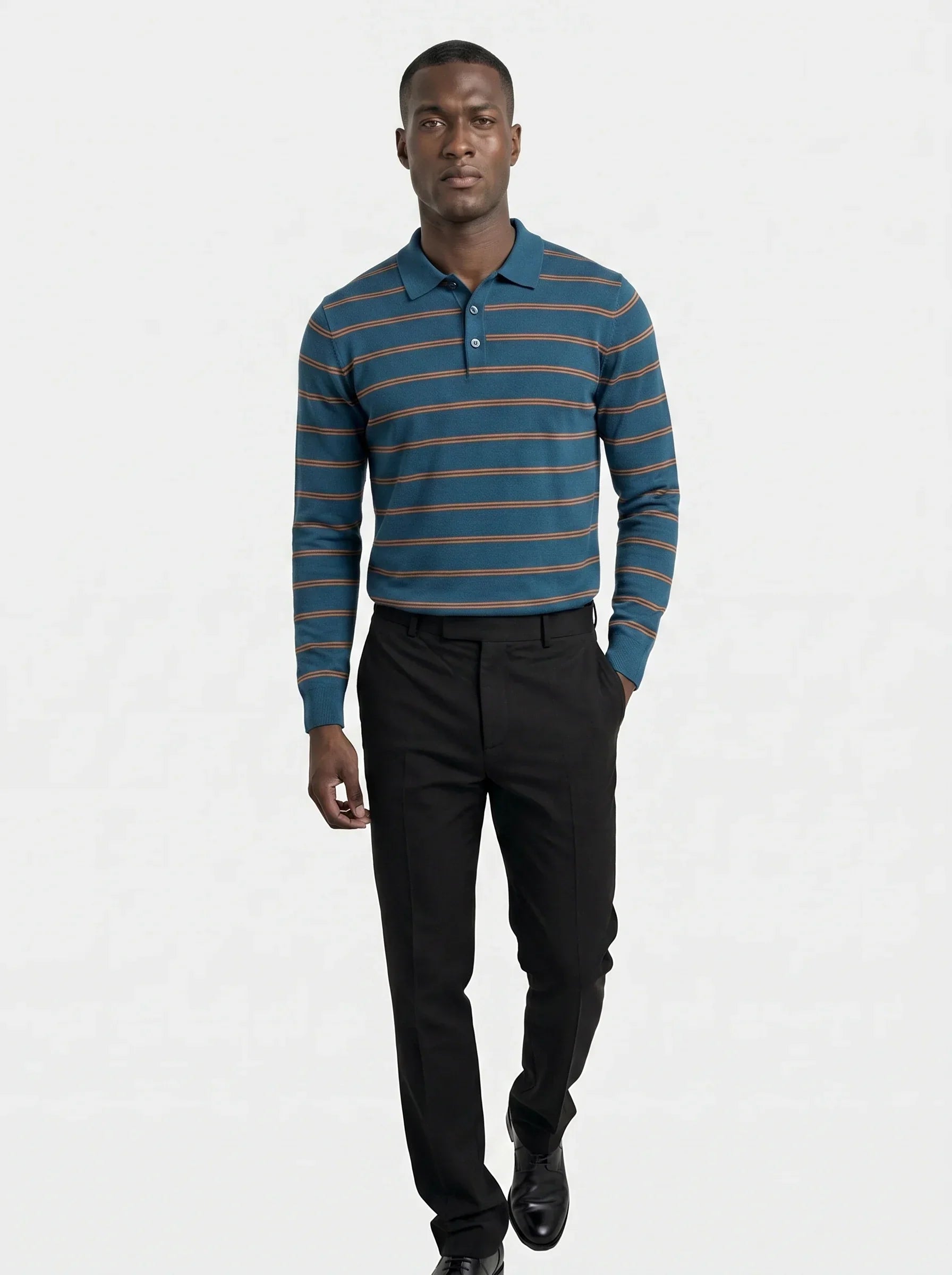 Navy Sunset Striped Polo | Savile & Co.