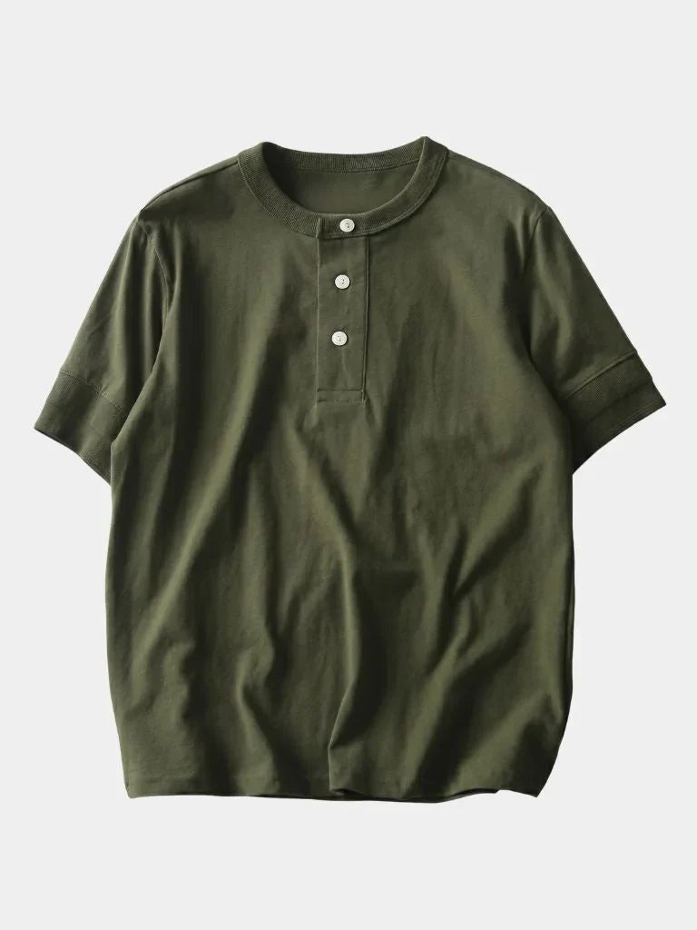Pure Cotton Henley T-Shirt | Savile & Co.