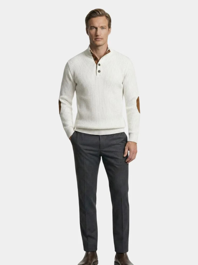 Refined High Collar Henley Sweater | Savile & Co.