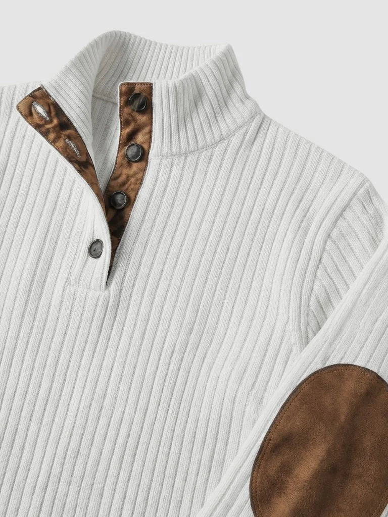 Refined High Collar Henley Sweater | Savile & Co.