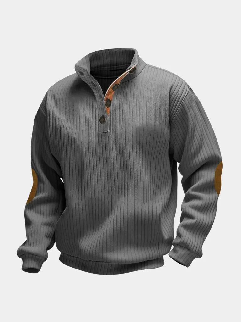 Refined High Collar Henley Sweater | Savile & Co.
