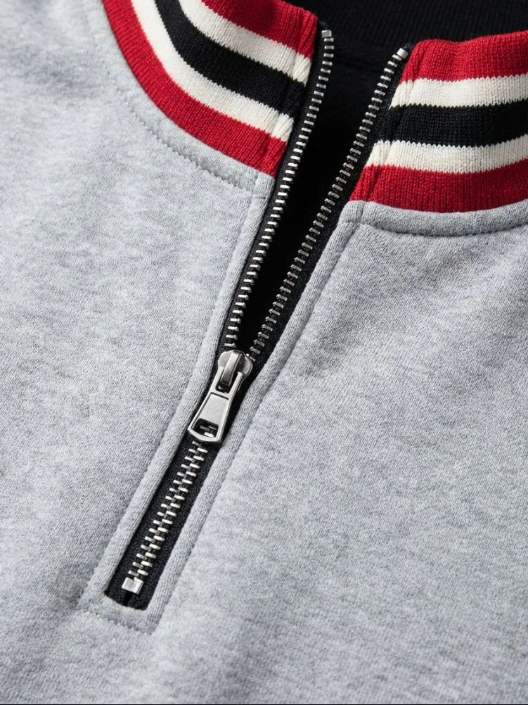 Regent Striped High Collar Pullover | Savile & Co.