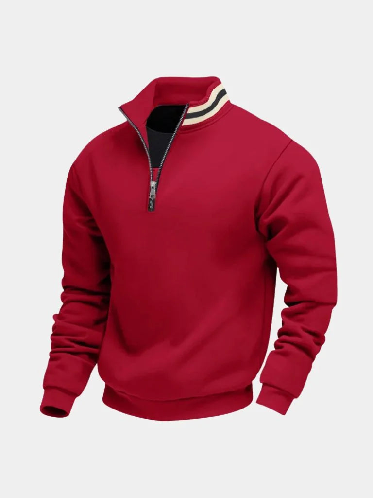 Regent Striped High Collar Pullover | Savile & Co.