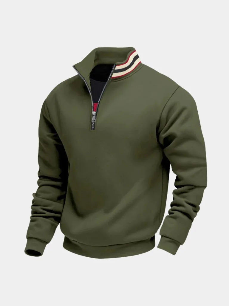 Regent Striped High Collar Pullover | Savile & Co.