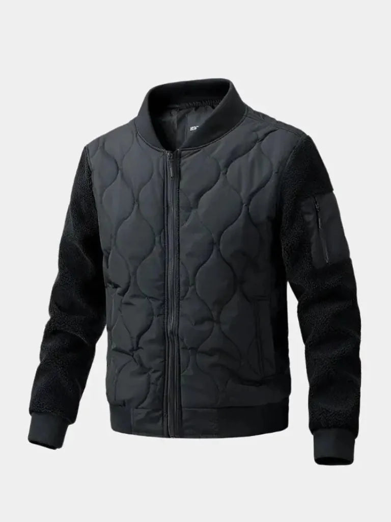 Sherpa Sleeves Padded Bomber Jacket | Savile & Co.