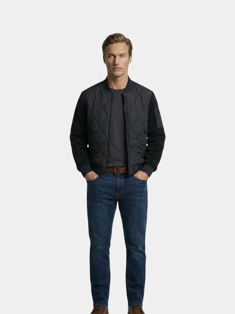 Sherpa Sleeves Padded Bomber Jacket | Savile & Co.