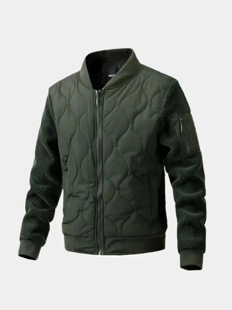 Sherpa Sleeves Padded Bomber Jacket | Savile & Co.