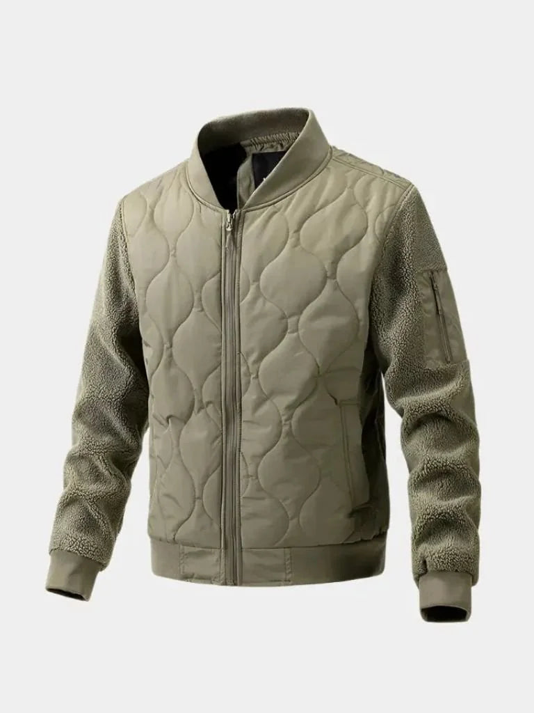 Sherpa Sleeves Padded Bomber Jacket | Savile & Co.