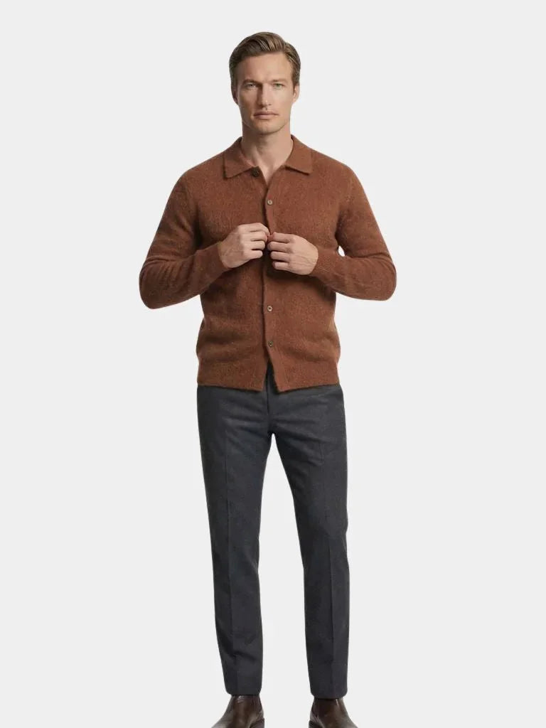 100% Cashmere Polo Cardigan | Savile & Co.