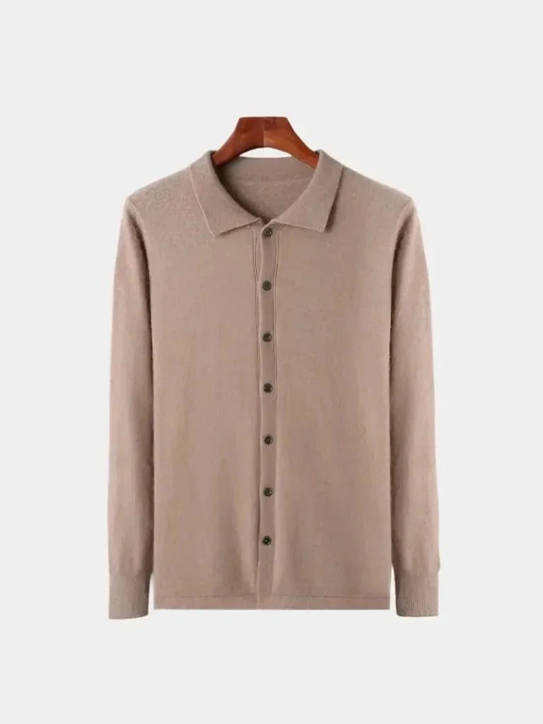 100% Cashmere Polo Cardigan | Savile & Co.