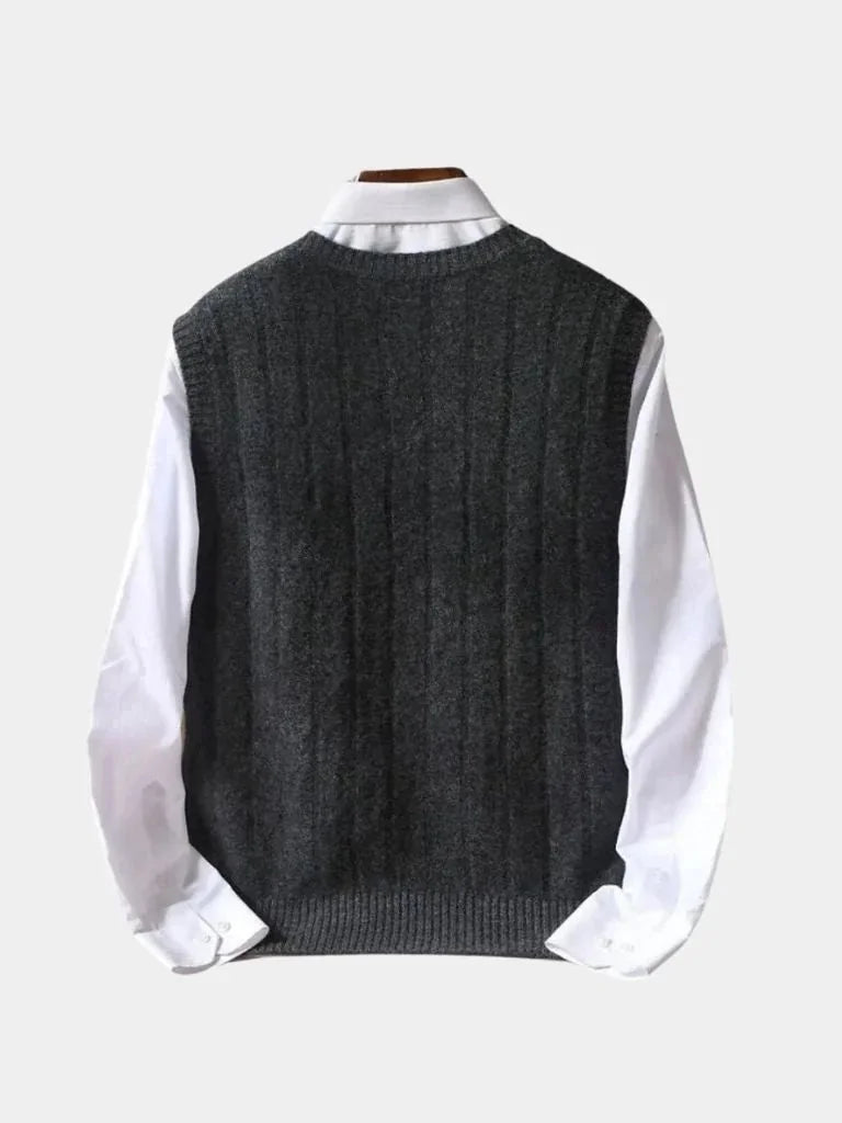 100% Merino Wool Pullover Sweater Vest | Savile & Co.