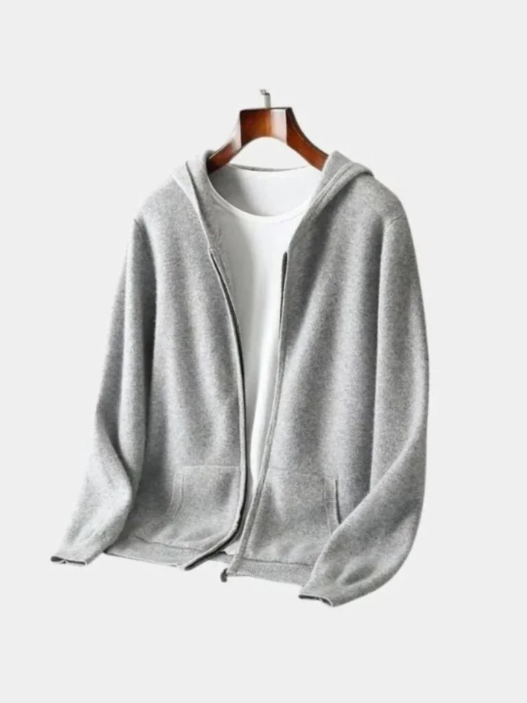100% Merino Wool Zip Solid Color Sweater | Savile & Co.