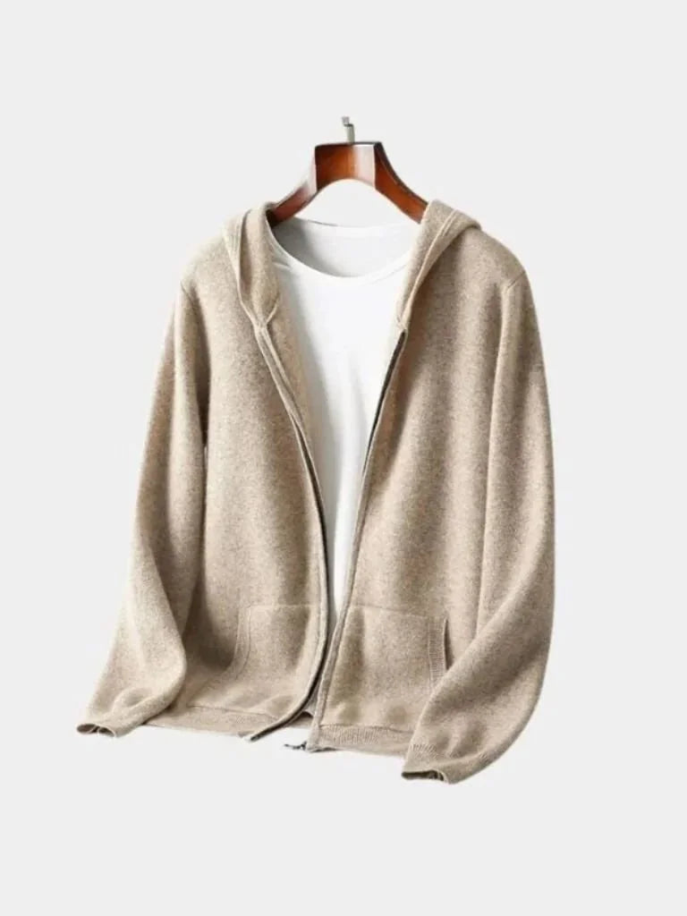 100% Merino Wool Zip Solid Color Sweater | Savile & Co.