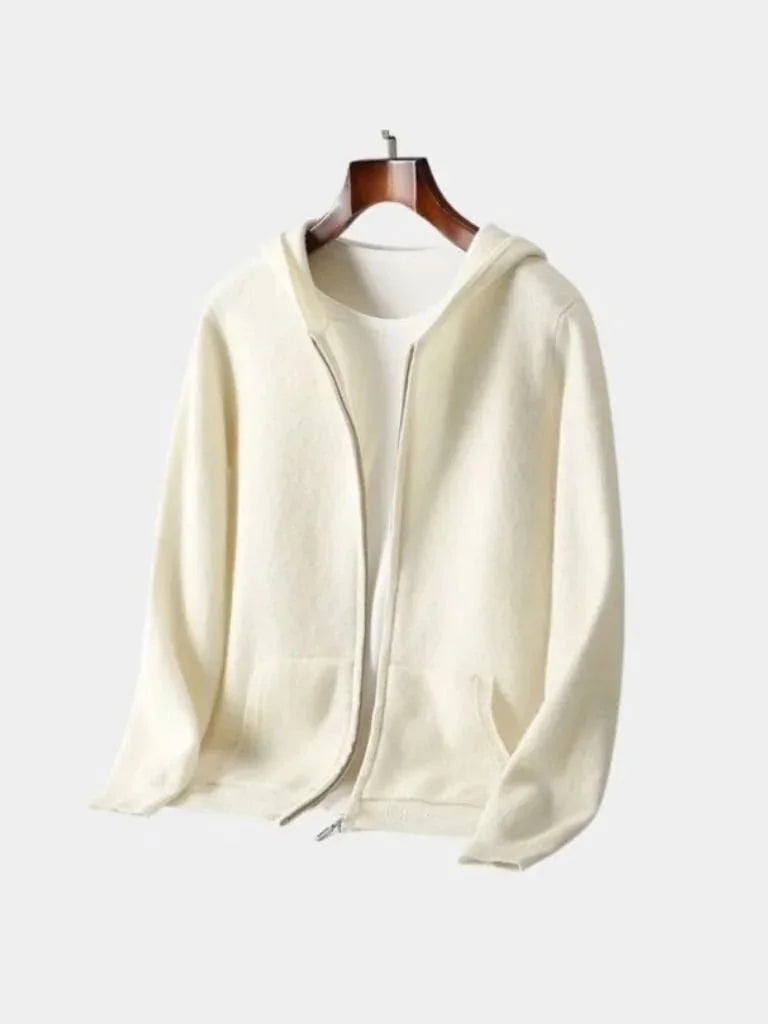 100% Merino Wool Zip Solid Color Sweater | Savile & Co.
