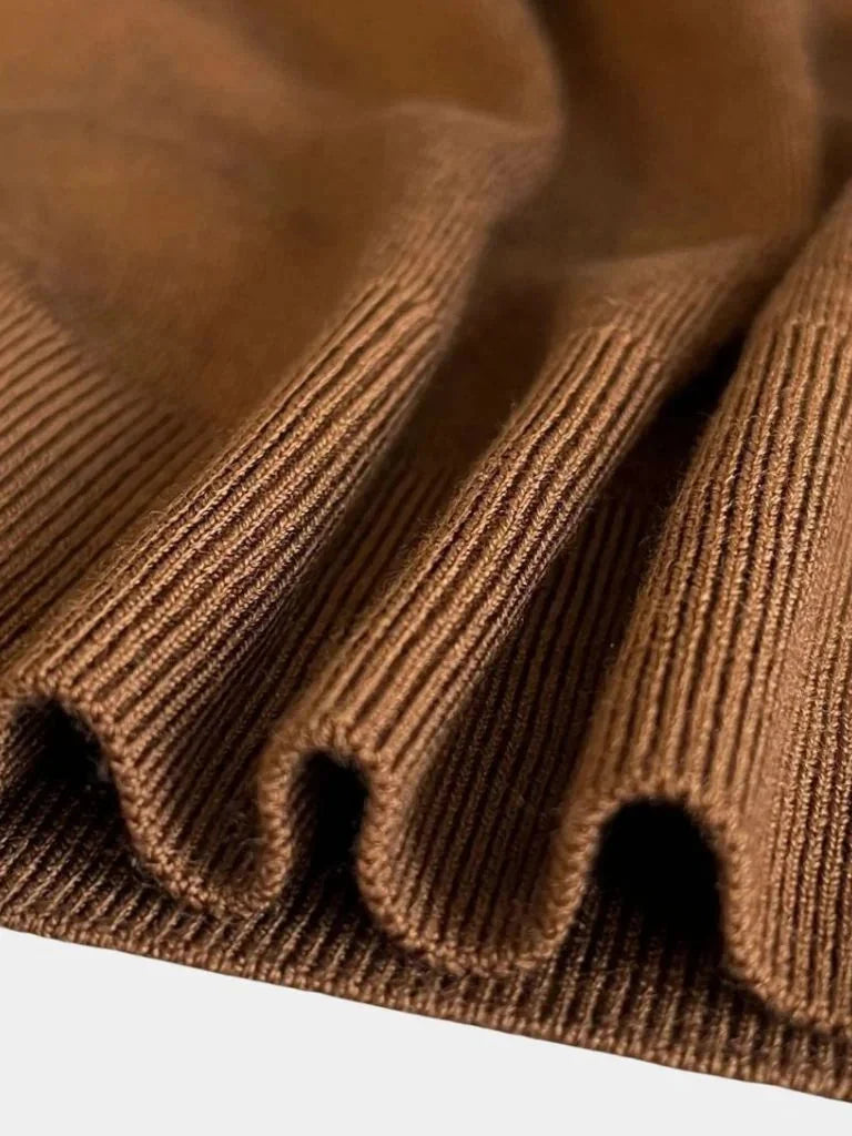100% Wool Knit V Neck Turndown Polo Pullover | Savile & Co.