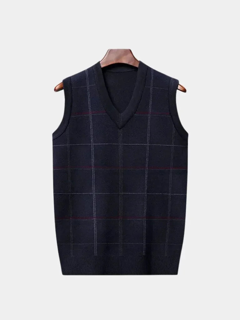 Academic Checkered Knit Vest | Savile & Co.