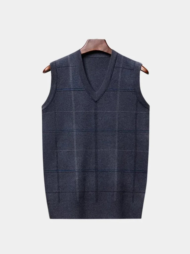 Academic Checkered Knit Vest | Savile & Co.
