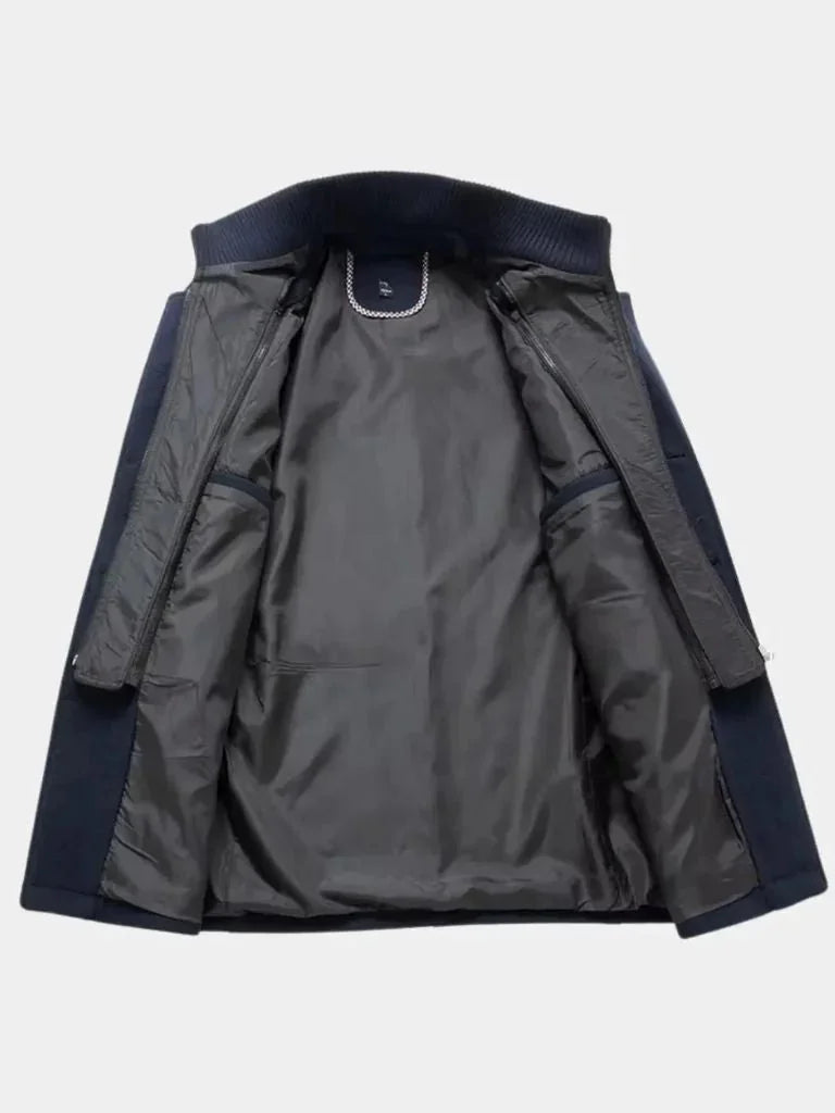 Aristocratic Black Wool Overcoat | Savile & Co.