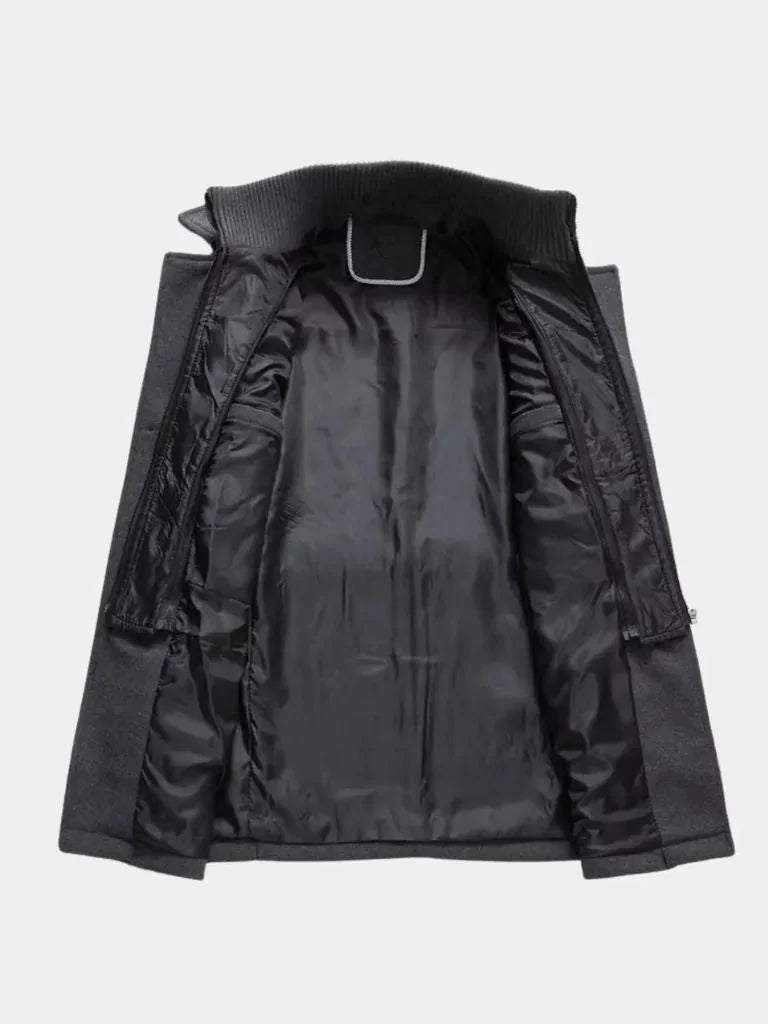 Aristocratic Black Wool Overcoat | Savile & Co.