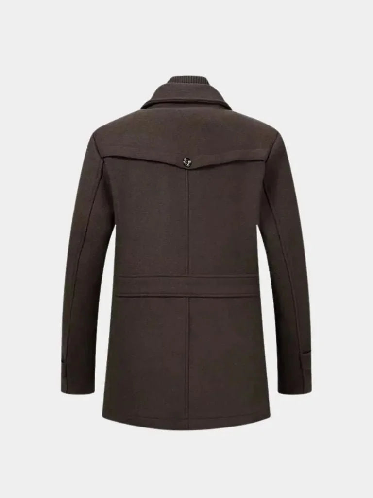 Aristocratic Black Wool Overcoat | Savile & Co.