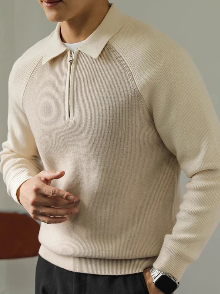 Raglan Quarter Zip Sweater | Savile & Co.