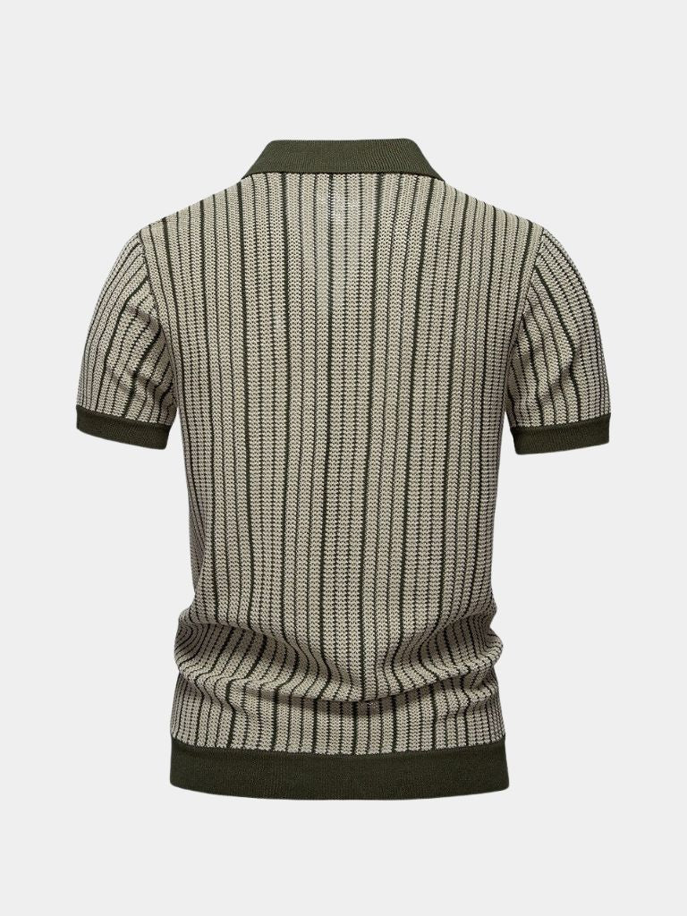 Striped Knit Polo Shirt | Savile & Co.