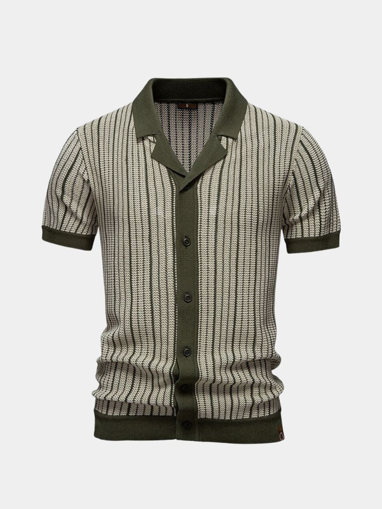 Striped Knit Polo Shirt | Savile & Co.