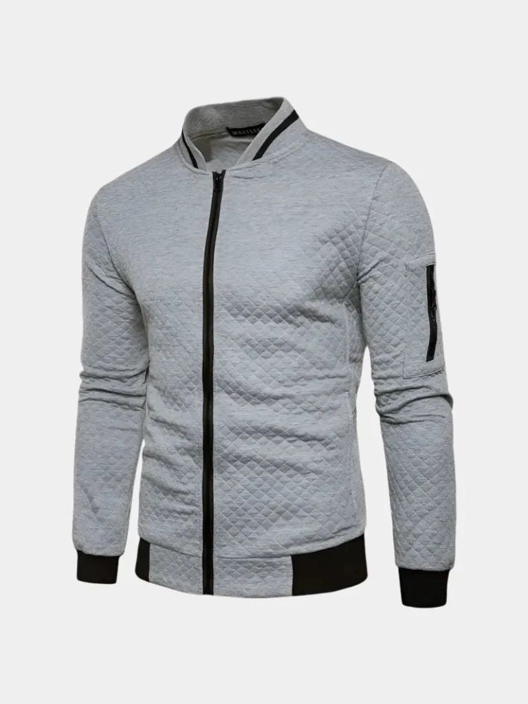Textured Casual Bomber Jacket | Savile & Co.