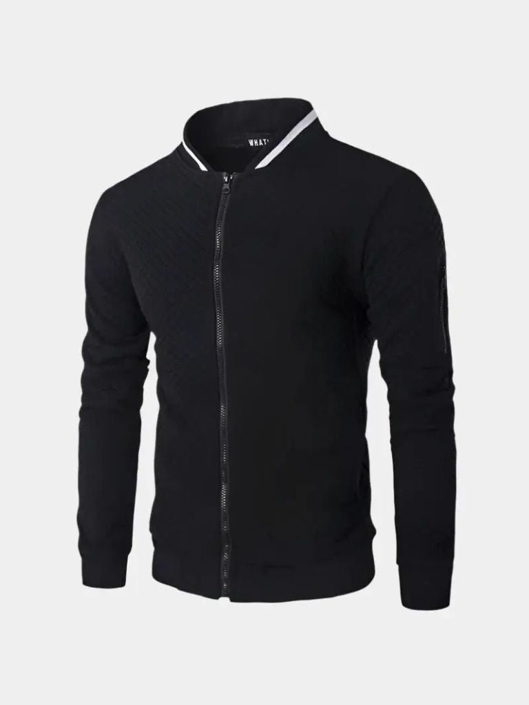Textured Casual Bomber Jacket | Savile & Co.