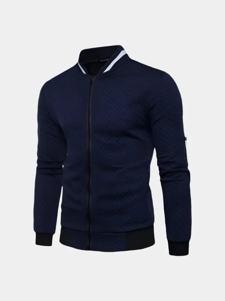 Textured Casual Bomber Jacket | Savile & Co.