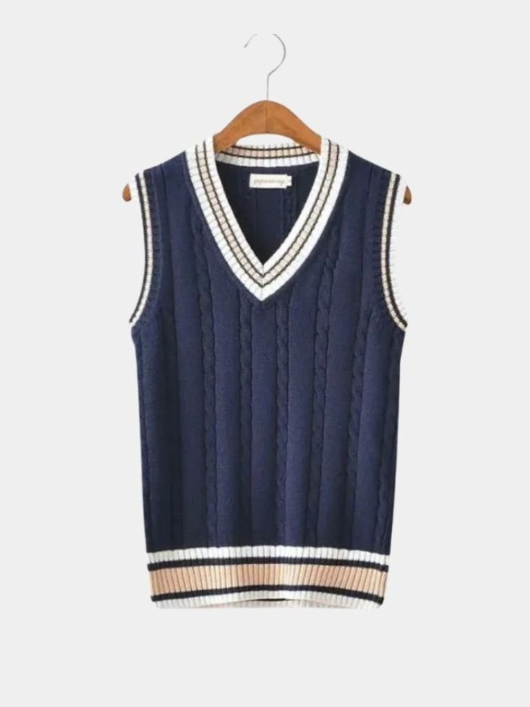 V Neck Elegant Knit Vest | Savile & Co.
