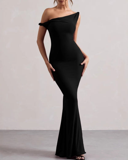 One-Shoulder Bodycon Long Dress | Savile & Co.