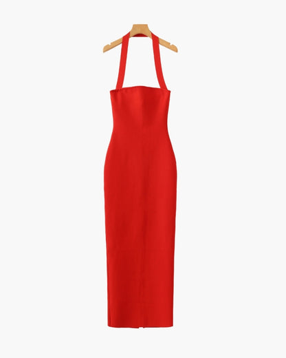Halter Neck Slim Fit Maxi Dress | Savile & Co.