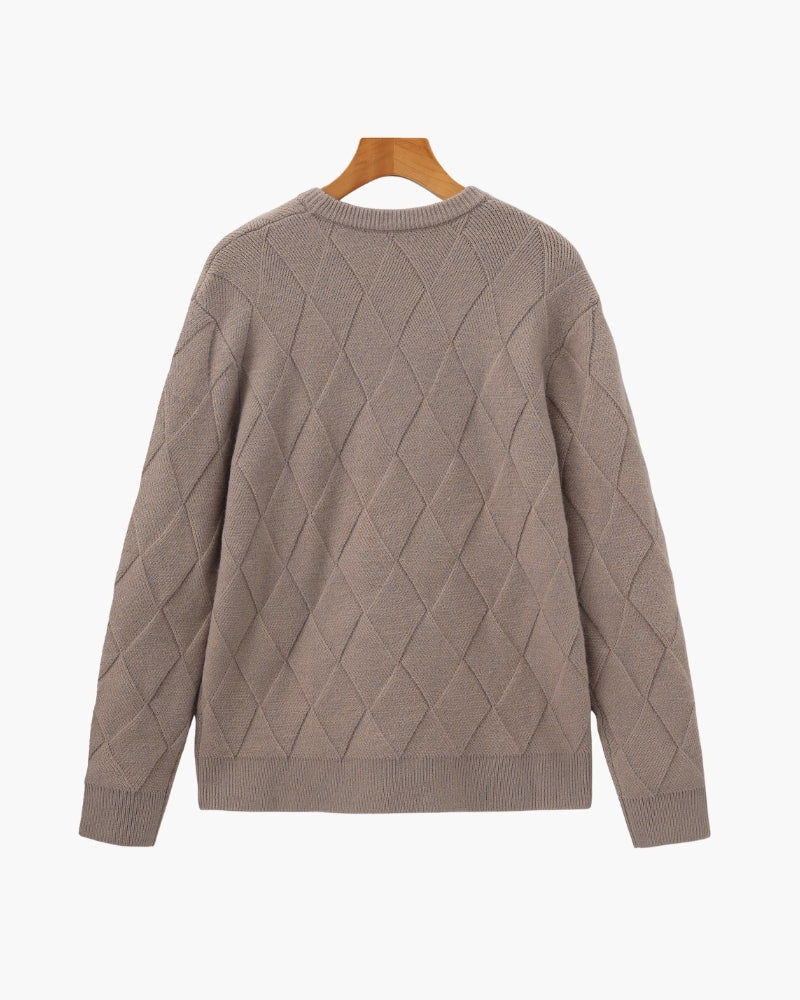Diamond Knit Crewneck Sweater | Savile & Co.