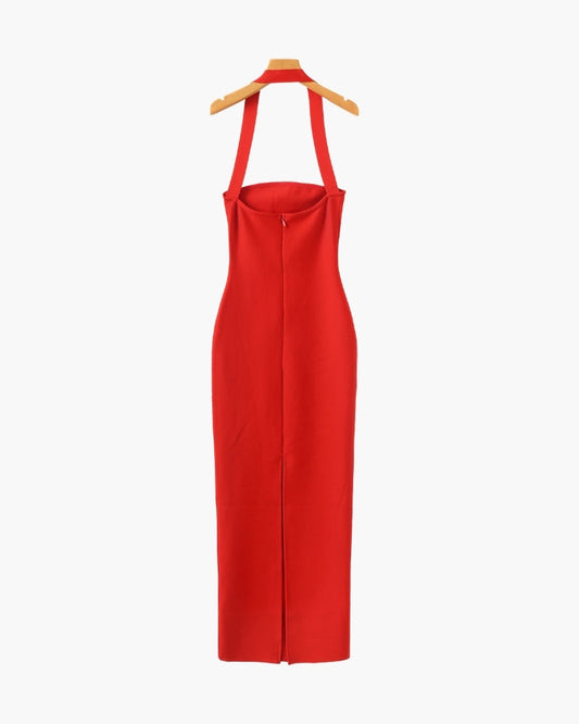 Halter Neck Slim Fit Maxi Dress | Savile & Co.