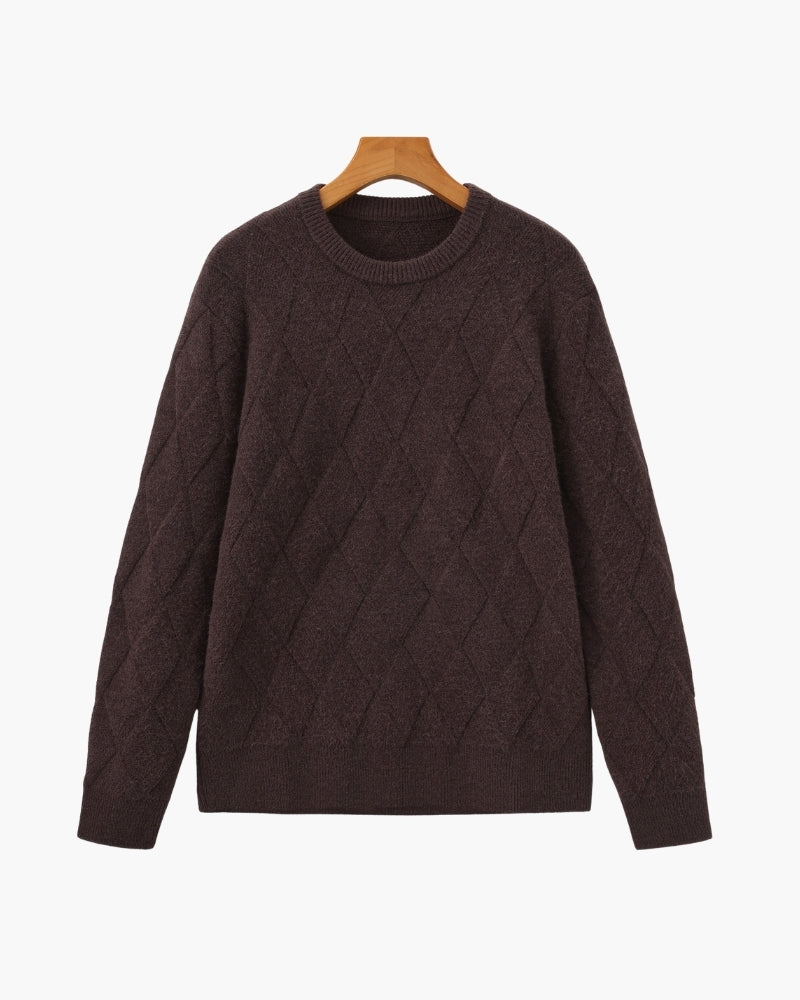 Diamond Knit Crewneck Sweater | Savile & Co.