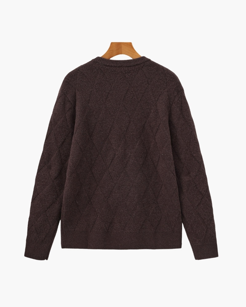 Diamond Knit Crewneck Sweater | Savile & Co.