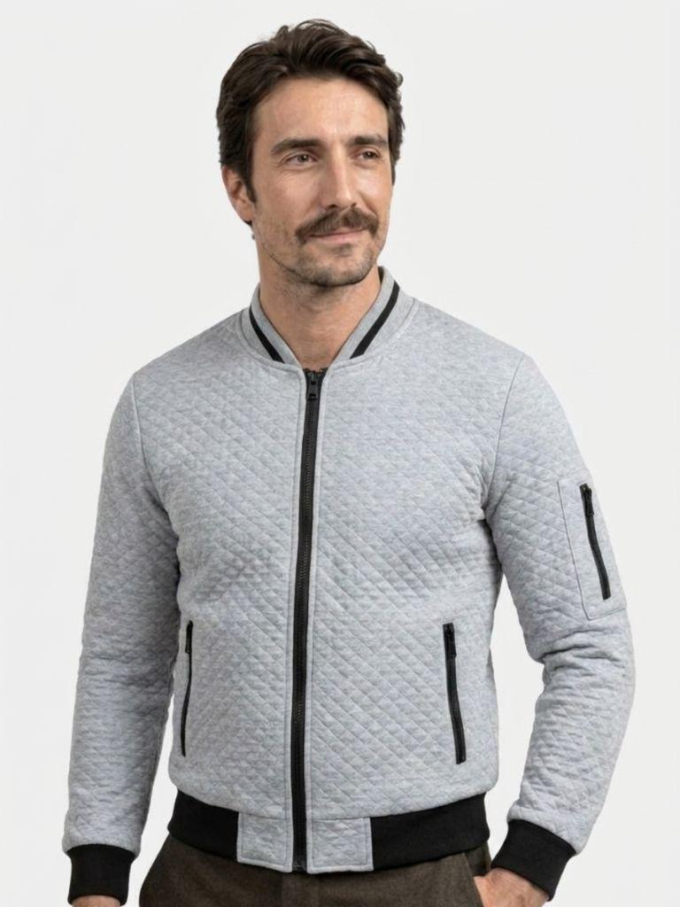 Textured Casual Bomber Jacket | Savile & Co.